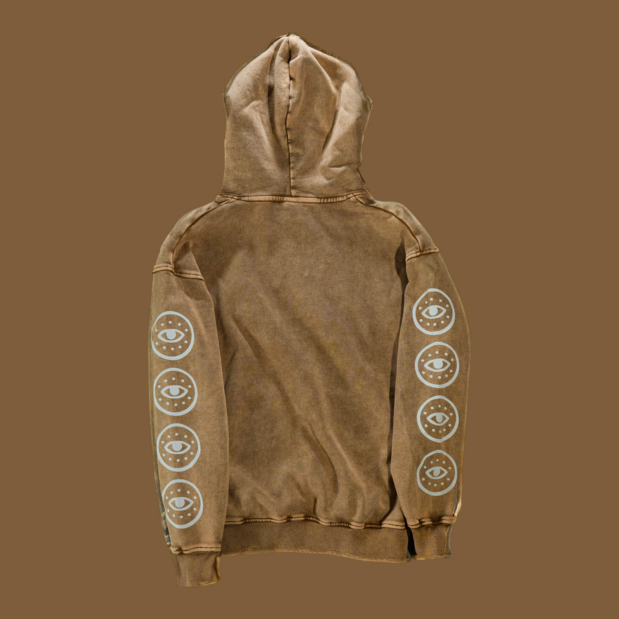 PBSCO. / HEAVYWEIGHT DISTRESSED “WANDERING EYE” HOODIE